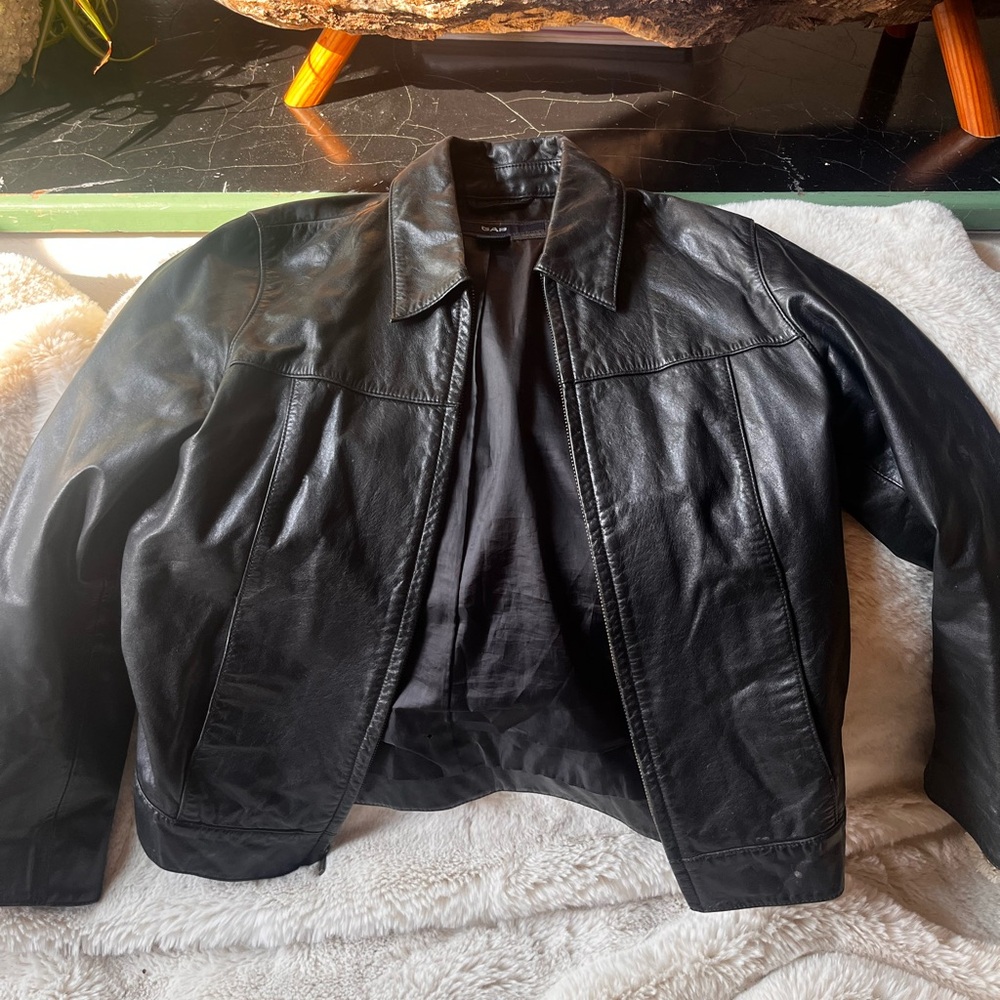 GAP Black Leather Jacket